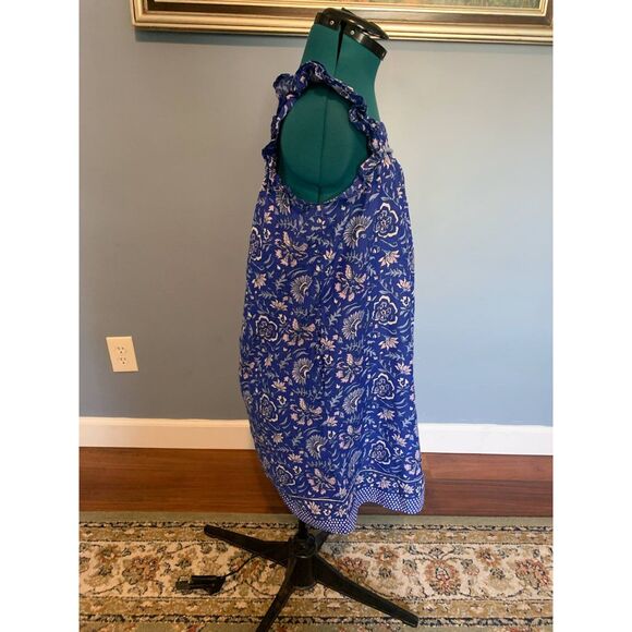 Vineyard Vines Blue Paisley Floral Ruffle Sleeve Summer Dress, Girl's size XL - Picture 4 of 5
